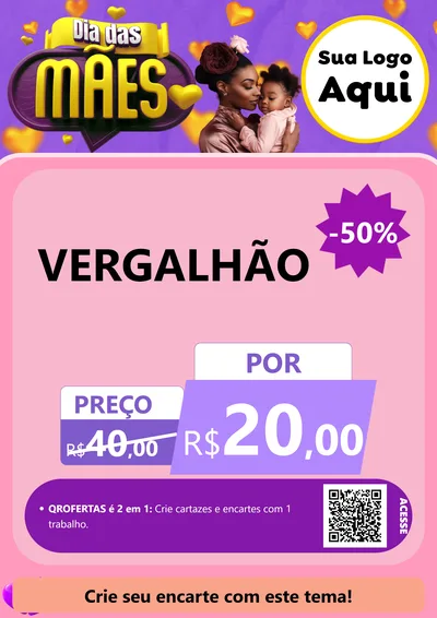 Modelo de Cartaz para Cartaz A4 Vertical com o tema Dia das Mães para Ferragens