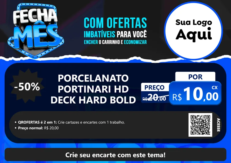 Modelo de Cartaz para Cartaz A4 Horizontal com o tema Fecha Mês para Pisos e revestimentos