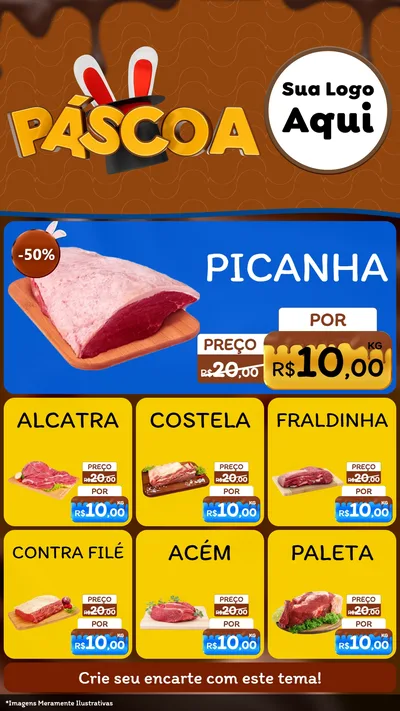 Modelo de Rede Social para Stories com o tema Páscoa para Açougue