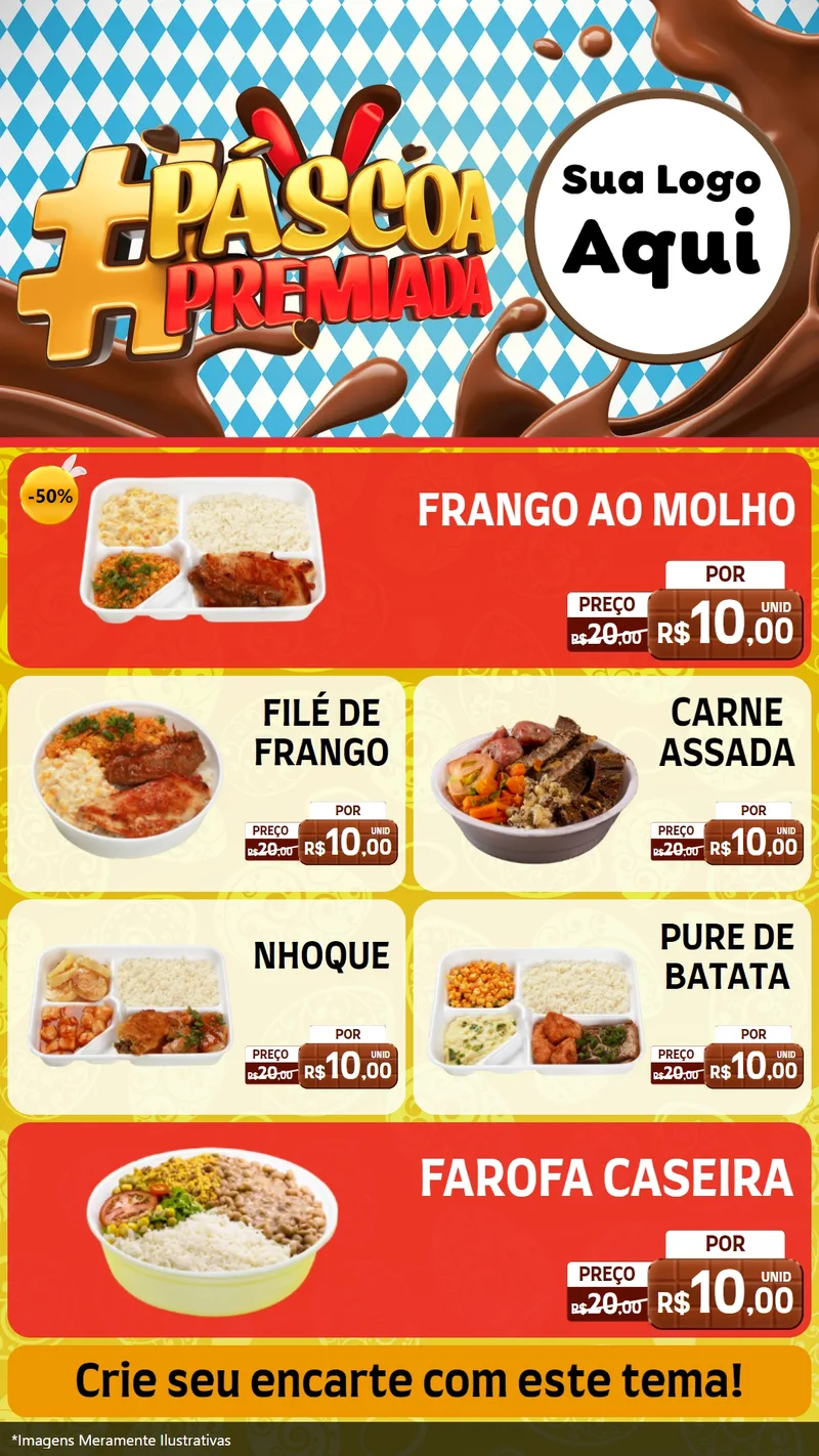 Modelo de TV para TV Vertical com o tema Páscoa Premiada para Restaurante