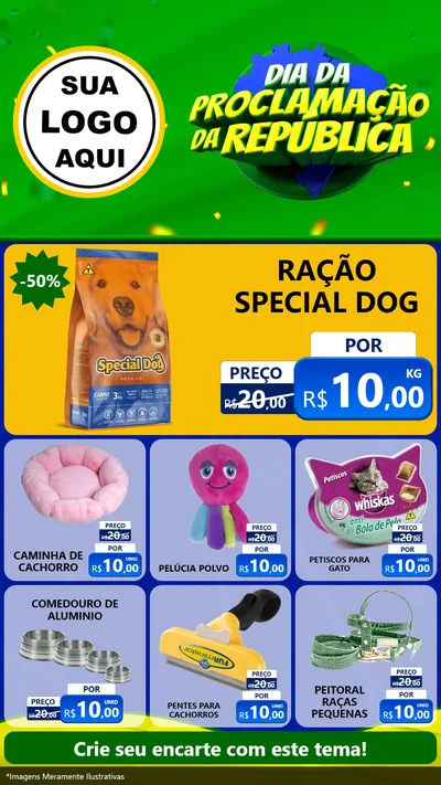 Modelo de Rede Social para Stories com o tema Dia Da Proclamação Da República para Pet Shop