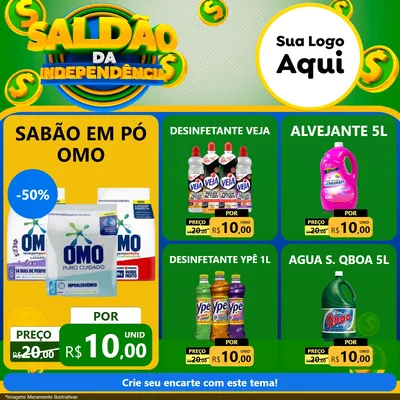 Modelo de Rede Social para Feed Facebook com o tema Saldão da Indepêndencia para Produtos de Limpeza