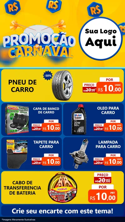 Modelo de TV para TV Vertical com o tema Promoção de Carnaval para Auto peças