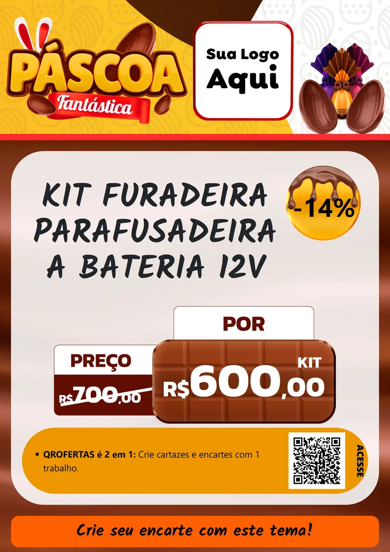 Modelo de Cartaz para Cartaz A4 Vertical com o tema Páscoa Fantástica para Maquinas e Ferramentas