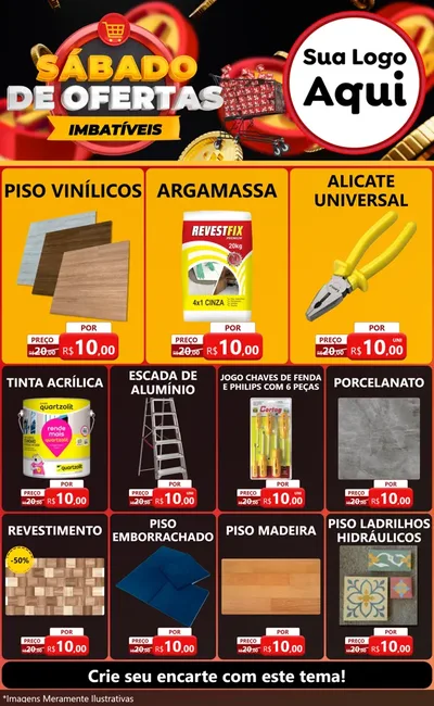 Modelo de Encarte para Encarte Grande com o tema Sábado de Ofertas Imbatíveis para Material para Construção