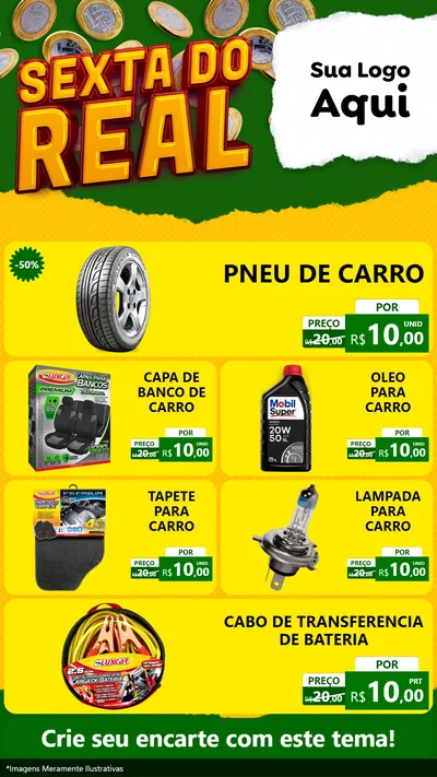 Modelo de TV para TV Vertical com o tema Sexta do Real para Auto peças