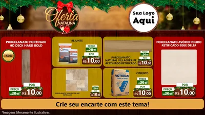 Modelo de TV para TV Horizontal com o tema Ofertas Natalina para Pisos e revestimentos