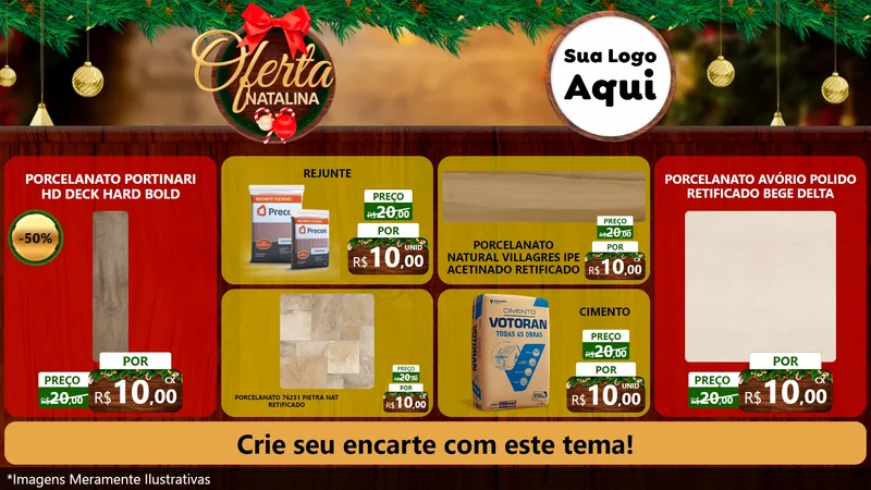 Modelo de TV para TV Horizontal com o tema Ofertas Natalina para Pisos e revestimentos
