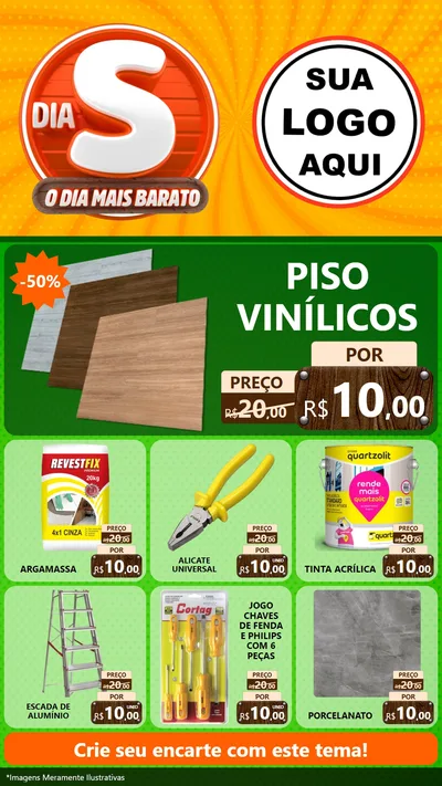 Modelo de Rede Social para Stories com o tema Dia S - O Dia Mais Barato para Material para Construção