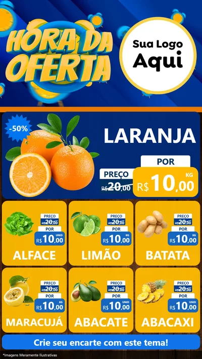 Modelo de Rede Social para Stories com o tema Hora da Oferta para Hortifrúti