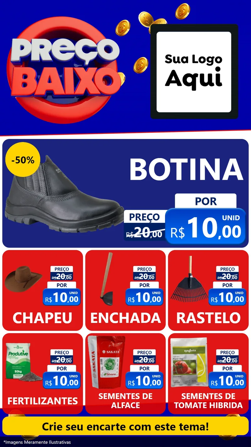 Modelo de Rede Social para Stories com o tema Preço Baixo para Agropecuária