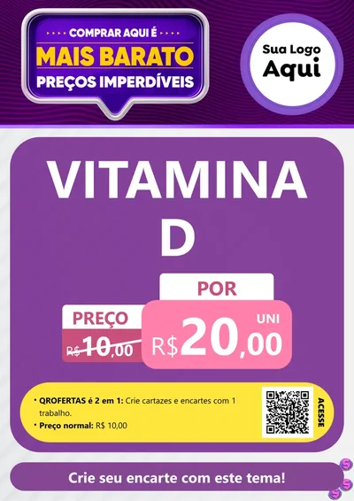 Modelo de Cartaz para Cartaz A4 Vertical com o tema Mais Barato para Farmácia