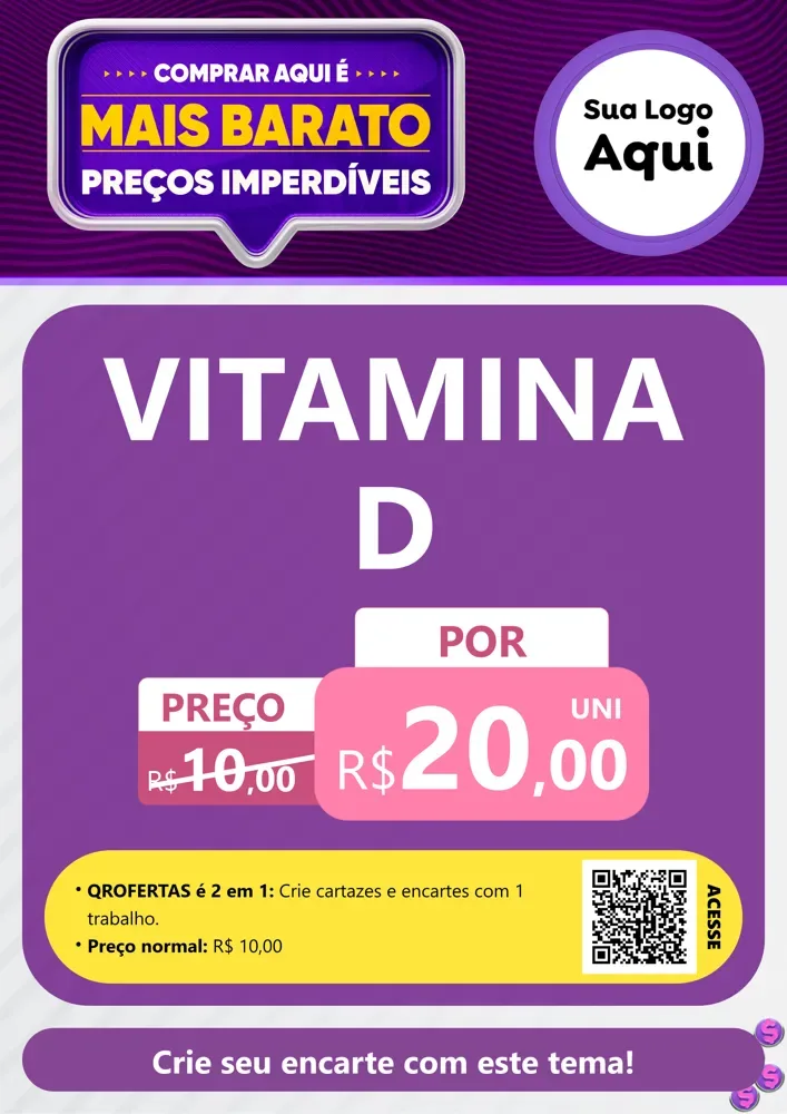 Modelo de Cartaz para Cartaz A4 Vertical com o tema Mais Barato para Farmácia
