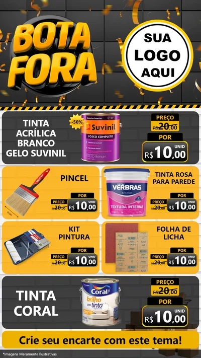 Modelo de TV para TV Vertical com o tema Bota Fora para Tintas e Ferramentas