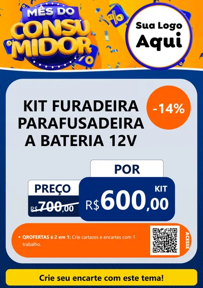 Modelo de Cartaz para Cartaz A4 Vertical com o tema Mês do Consumidor para Maquinas e Ferramentas
