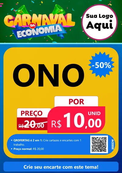 Modelo de Cartaz para Cartaz A4 Vertical com o tema Carnaval da Economia para Óticas