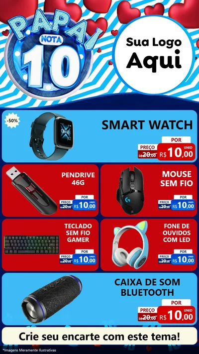 Modelo de TV para TV Vertical com o tema Papai Nota 10 para Informática