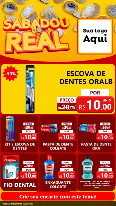 Modelo de Rede Social para Stories com o tema Sabadou do Real para Higiene Pessoal