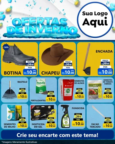Modelo de Rede Social para Feed Instagram com o tema Ofertas de Inverno para Agropecuária
