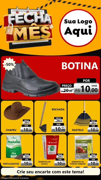Modelo de Rede Social para Stories com o tema Fecha Mês para Agropecuária