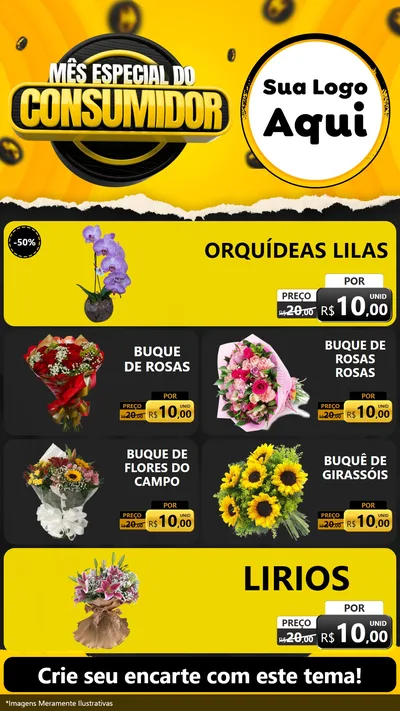 Modelo de TV para TV Vertical com o tema Mês Especial do Consumidor para Floricultura e jardim