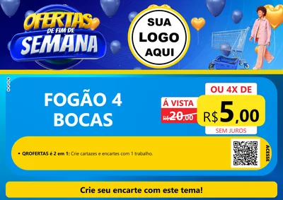 Modelo de Cartaz para Cartaz A4 Horizontal com o tema Ofertas de Fim de Semana para Móveis e Eletro
