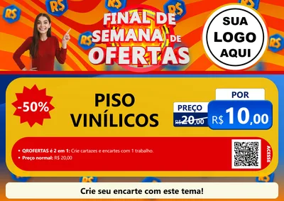 Modelo de Cartaz para Cartaz A4 Horizontal com o tema Final de Semana de Ofertas para Material para Construção