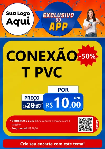 Modelo de Cartaz para Cartaz A4 Vertical com o tema Exclusivo do Aplicativo para Tubos e conexões