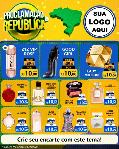 Modelo de Rede Social para Feed Instagram com o tema Proclamação da República para Perfumes