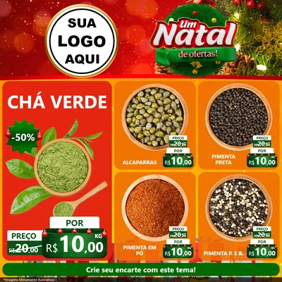 Modelo de Rede Social para Feed Facebook com o tema Um Natal de Ofertas para Produtos Naturais