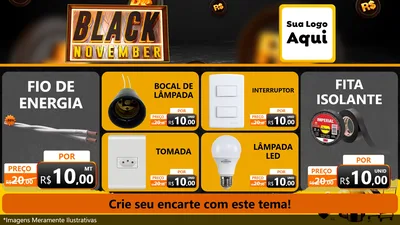 Modelo de TV para TV Horizontal com o tema Black November para Materiais Elétricos