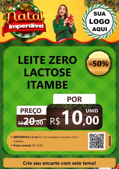 Modelo de Cartaz para Cartaz A4 Vertical com o tema Natal Imperdível para Frios e Laticínios