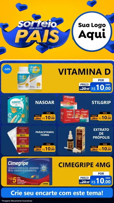 Modelo de TV para TV Vertical com o tema Sorteio Dia dos Pais para Farmácia