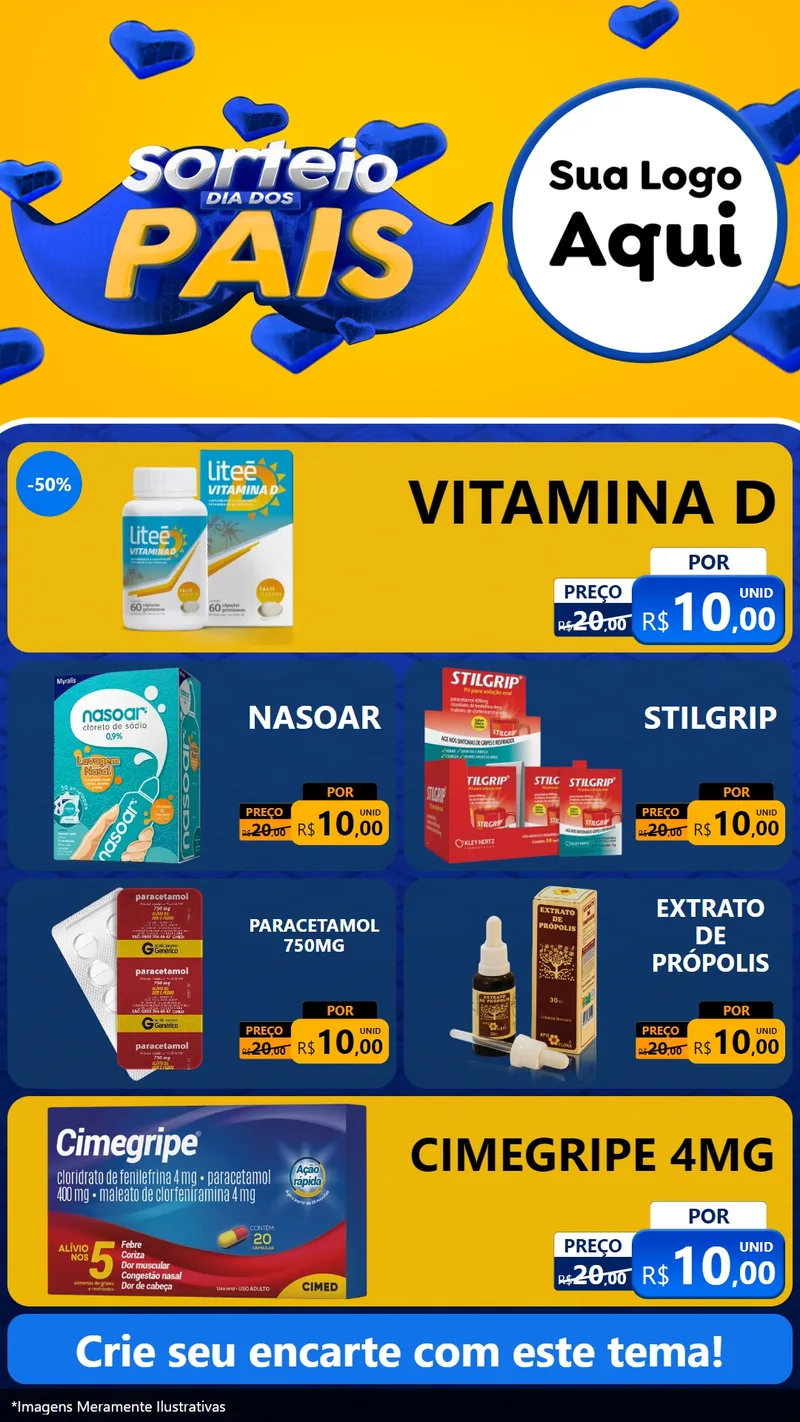 Modelo de TV para TV Vertical com o tema Sorteio Dia dos Pais para Farmácia