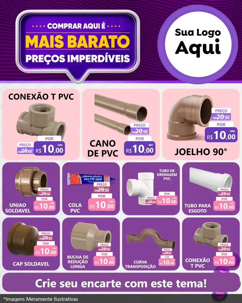 Modelo de Rede Social para Feed Instagram com o tema Mais Barato para Tubos e conexões