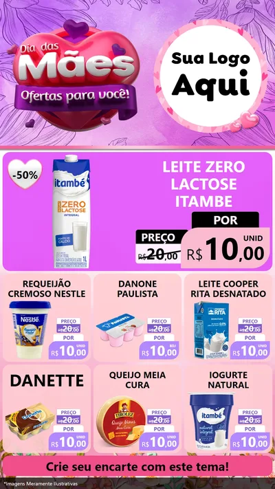 Modelo de Rede Social para Stories com o tema Dia das Mães Ofertas para Você! para Frios e Laticínios