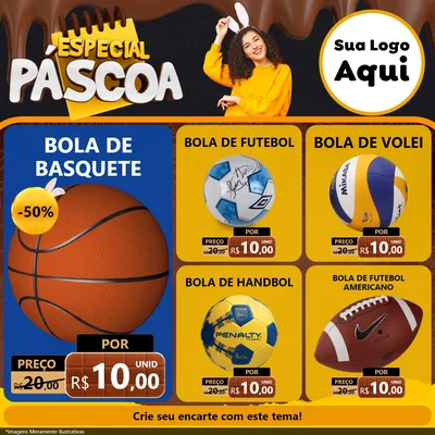 Modelo de Rede Social para Feed Facebook com o tema Especial Páscoa para Artigos Esportivos