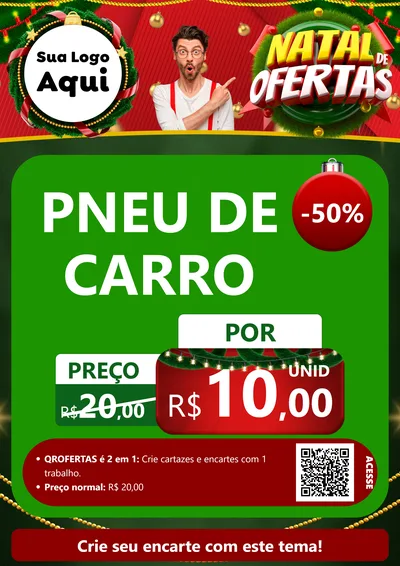 Modelo de Cartaz para Cartaz A4 Vertical com o tema Natal de Ofertas para Auto peças