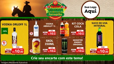 Modelo de TV para TV Horizontal com o tema Especial Semana Farroupilha para Distribuidora de bebidas