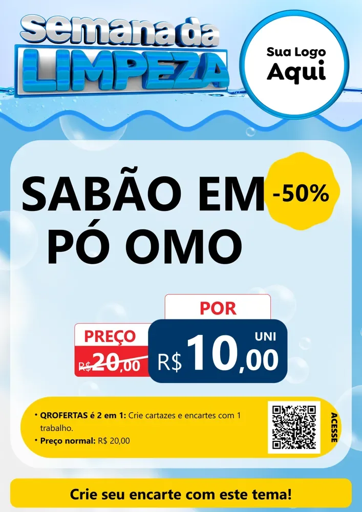 Modelo de Cartaz para Cartaz A4 Vertical com o tema Semana da Limpeza para Produtos de Limpeza