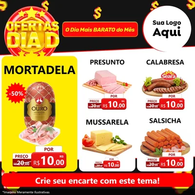 Modelo de Rede Social para Feed Facebook com o tema Dia D para Frios e Laticínios