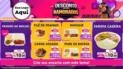 Modelo de TV para TV Horizontal com o tema Desconto Dia dos Namorados para Restaurante