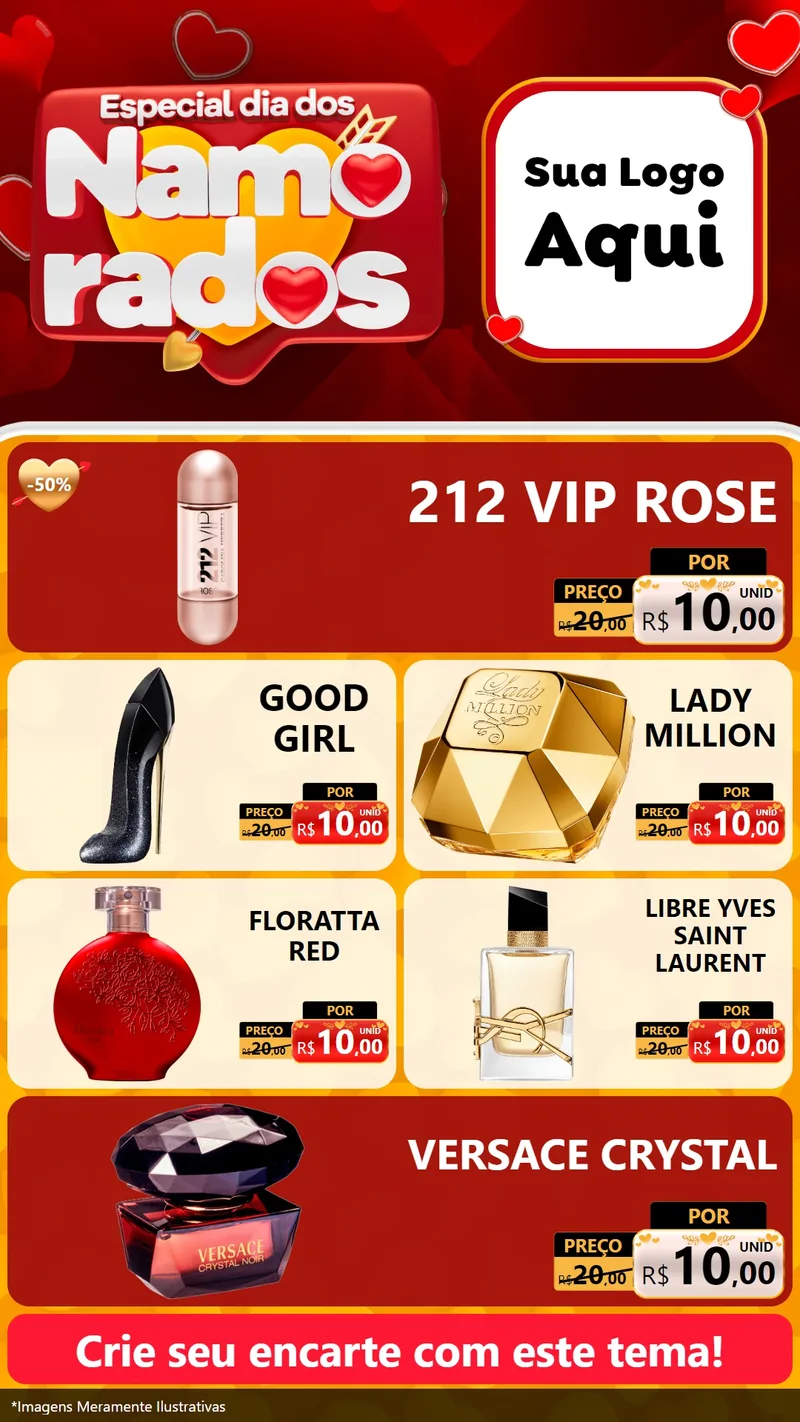 Modelo de TV para TV Vertical com o tema Especial Dia dos Namorados para Perfumes