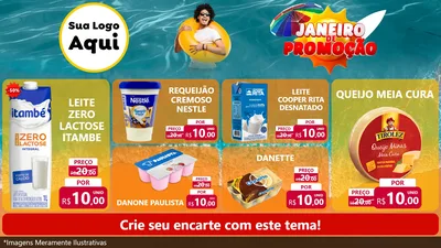 Modelo de TV para TV Horizontal com o tema Janeiro de Promoção para Frios e Laticínios