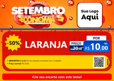 Modelo de Cartaz para Cartaz A4 Horizontal com o tema Operação Setembro Com Muita Economia para Hortifrúti