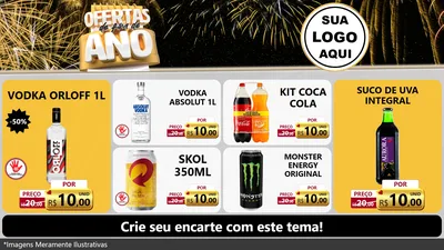 Modelo de TV para TV Horizontal com o tema Ofertas de Fim de Ano para Distribuidora de bebidas