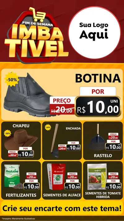 Modelo de Rede Social para Stories com o tema Fim de Semana Imbatível para Agropecuária