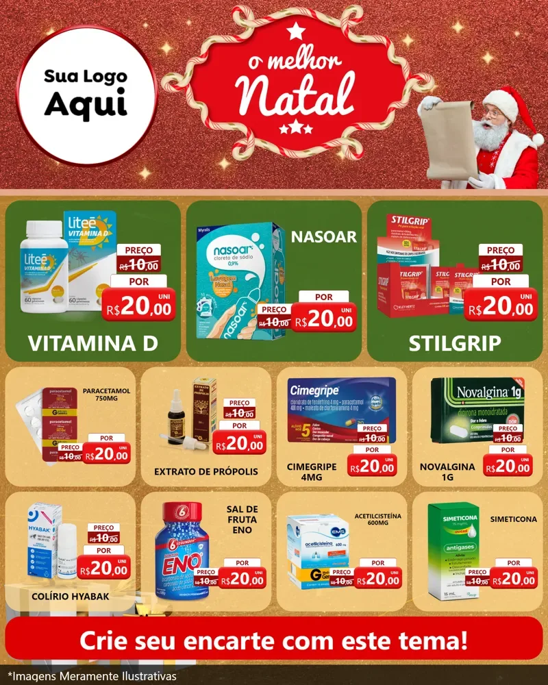 Modelo de Rede Social para Feed Instagram com o tema O Melhor Natal para Farmácia