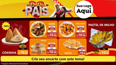 Modelo de TV para TV Horizontal com o tema Semana Dos Pais para Salgadaria