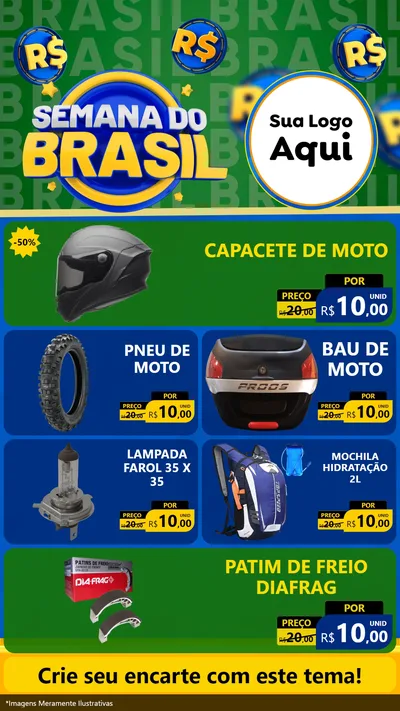 Modelo de TV para TV Vertical com o tema Semana Do Brasil para Moto peças